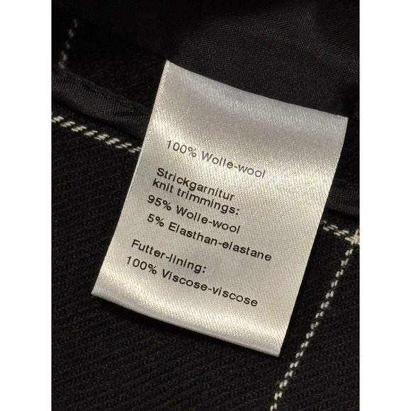 AKRIS Punto Black Windowpane 100% Wool Zip Jacket Women's US 10 - Picture 8 of 9